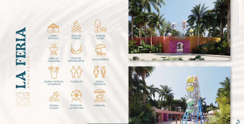 La Feria de playar, amenidades estilo feria.